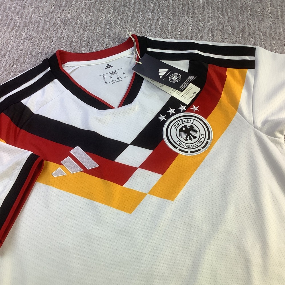 Adidas Germany National Team Home Soccer Jersey White Mens XS Slim‎ Fit NWT